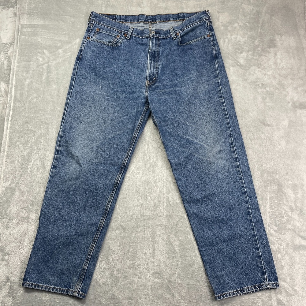 Levi's 550 Jeans Mens 42x32 Blue Denim Streetwear High Rise Regular Straight Leg